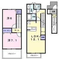 群馬県高崎市片岡町2(アパート)の賃貸物件の間取り