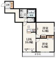 東京都小平市小川町1(マンション)の賃貸物件の間取り