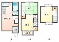 大阪府四條畷市岡山5(一戸建)の賃貸物件の間取り