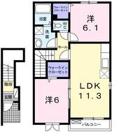 茨城県潮来市新宮(アパート)の賃貸物件の間取り