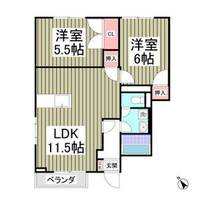 栃木県宇都宮市越戸町(マンション)の賃貸物件の間取り