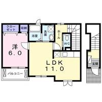 栃木県栃木市大平町富田(アパート)の賃貸物件の間取り
