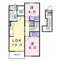 群馬県前橋市北代田町(アパート)の賃貸物件の間取り