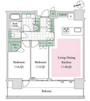 東京都港区浜松町1(マンション)の賃貸物件の間取り