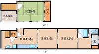 滋賀県大津市中央4(一戸建)の賃貸物件の間取り