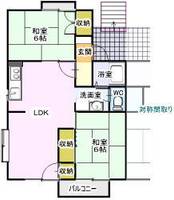 福島県いわき市小名浜岡小名字水押(アパート)の賃貸物件の間取り