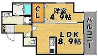 福岡県福岡市東区箱崎2(マンション)の賃貸物件の間取り