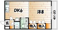 福岡県北九州市八幡東区日の出2(マンション)の賃貸物件の間取り
