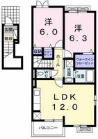 アパルトマンベール Aの間取り