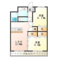 静岡県藤枝市稲川1(マンション)の賃貸物件の間取り