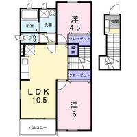 福岡県久留米市高良内町(アパート)の賃貸物件の間取り