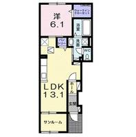 滋賀県東近江市五個荘簗瀬町(アパート)の賃貸物件の間取り