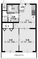埼玉県熊谷市妻沼(マンション)の賃貸物件の間取り