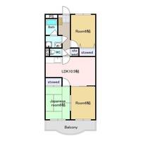 栃木県宇都宮市簗瀬3(マンション)の賃貸物件の間取り