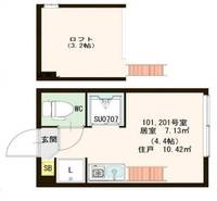 東京都中野区中央4(アパート)の賃貸物件の間取り