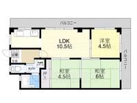 大阪府高槻市如是町(マンション)の賃貸物件の間取り