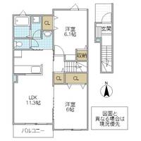 茨城県笠間市美原1(アパート)の賃貸物件の間取り