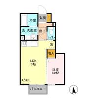 栃木県宇都宮市鶴田町(アパート)の賃貸物件の間取り