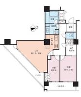 東京都港区港南3(マンション)の賃貸物件の間取り