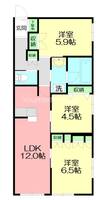 神奈川県茅ヶ崎市東海岸北3(マンション)の賃貸物件の間取り