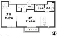 岡山県倉敷市福井(アパート)の賃貸物件の間取り