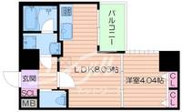 大阪府大阪市中央区材木町(マンション)の賃貸物件の間取り