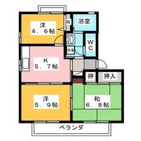 フリーデンハイム Bの間取り