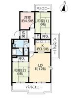 URグリーンタウン槇島の間取り
