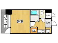 福岡県福岡市中央区荒戸2(マンション)の賃貸物件の間取り