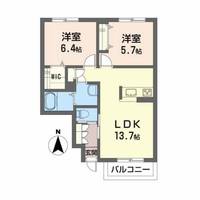 福島県福島市大森字北内町(アパート)の賃貸物件の間取り