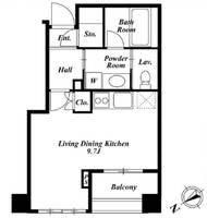東京都港区高輪3(マンション)の賃貸物件の間取り