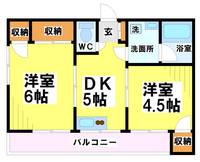 東京都府中市白糸台2(マンション)の賃貸物件の間取り