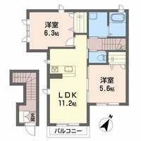福島県福島市飯坂町湯野字鍋ケ沢(アパート)の賃貸物件の間取り