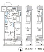 東京都中央区日本橋茅場町2(マンション)の賃貸物件の間取り
