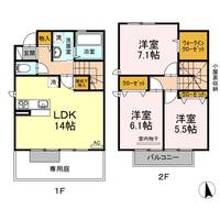 岡山県岡山市北区下中野(一戸建)の賃貸物件の間取り