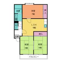 花井ハイツ大東の間取り