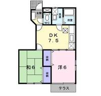 山口県宇部市大字西岐波(アパート)の賃貸物件の間取り