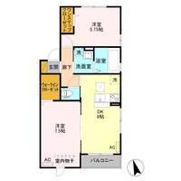 栃木県小山市大字間々田(アパート)の賃貸物件の間取り