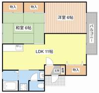 滋賀県守山市下之郷3(アパート)の賃貸物件の間取り