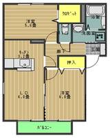 茨城県土浦市神立町(アパート)の賃貸物件の間取り