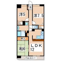 福島県郡山市長者1(マンション)の賃貸物件の間取り
