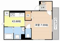 滋賀県東近江市五個荘竜田町(アパート)の賃貸物件の間取り