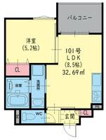 大阪府寝屋川市田井町(アパート)の賃貸物件の間取り