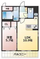熊本県熊本市中央区世安1(マンション)の賃貸物件の間取り