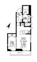 東京都目黒区原町1(マンション)の賃貸物件の間取り