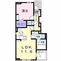 兵庫県明石市大久保町江井島(アパート)の賃貸物件の間取り