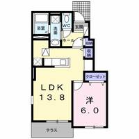 徳島県阿南市津乃峰町長浜(アパート)の賃貸物件の間取り