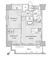東京都品川区荏原4(マンション)の賃貸物件の間取り