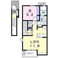 大阪府河内長野市原町(アパート)の賃貸物件の間取り