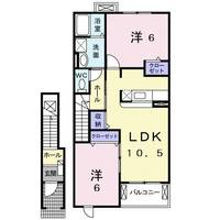山口県防府市大字植松(アパート)の賃貸物件の間取り